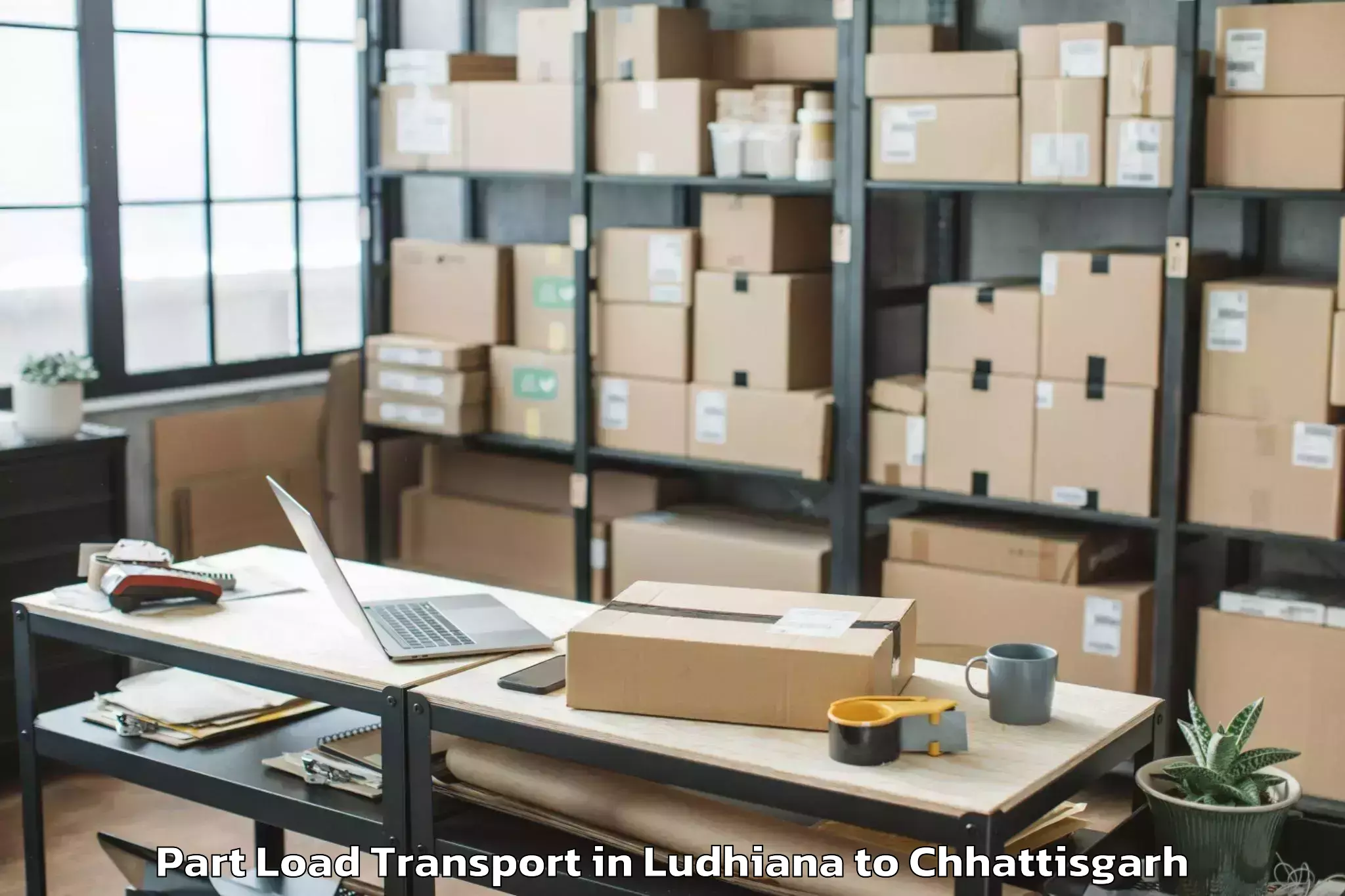 Easy Ludhiana to Bhilai Part Load Transport Booking